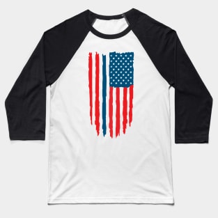 distressed usa flag blue line Baseball T-Shirt